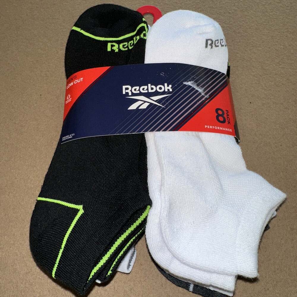 Reebok MEN'S SOCKS LOW CUT PERFORMANCE TRAINING 6-Pack SHOE SIZE 6-12.5
